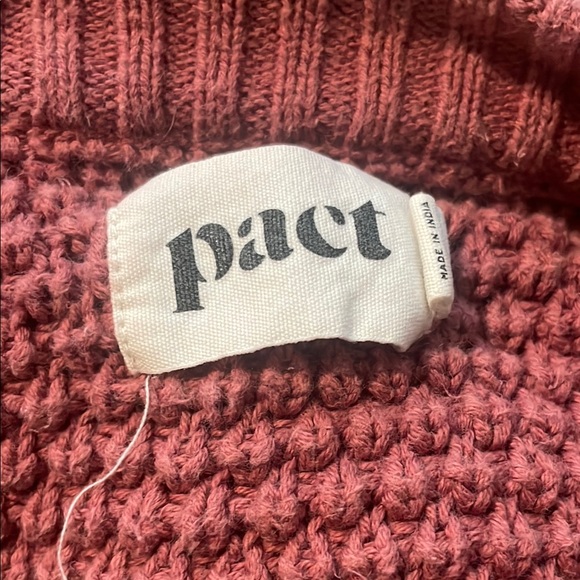Pact Pink Off-the-Shoulder Sweater with Chunky Knit - Picture 2 of 2